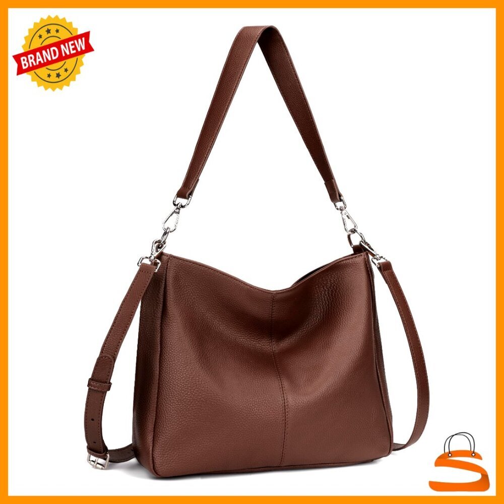 Genuine Leather Hobo Bag with Adjustable Straps for Everyday Use